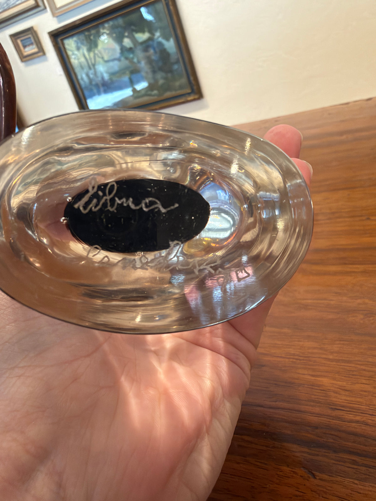 Signed Figurative Glass Sculpture