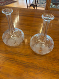 Pair of Grape Motif Decanters