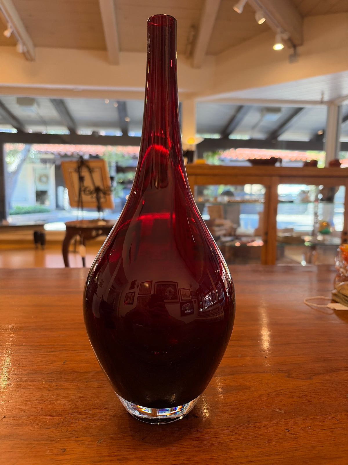 Red Glass Bud Vase