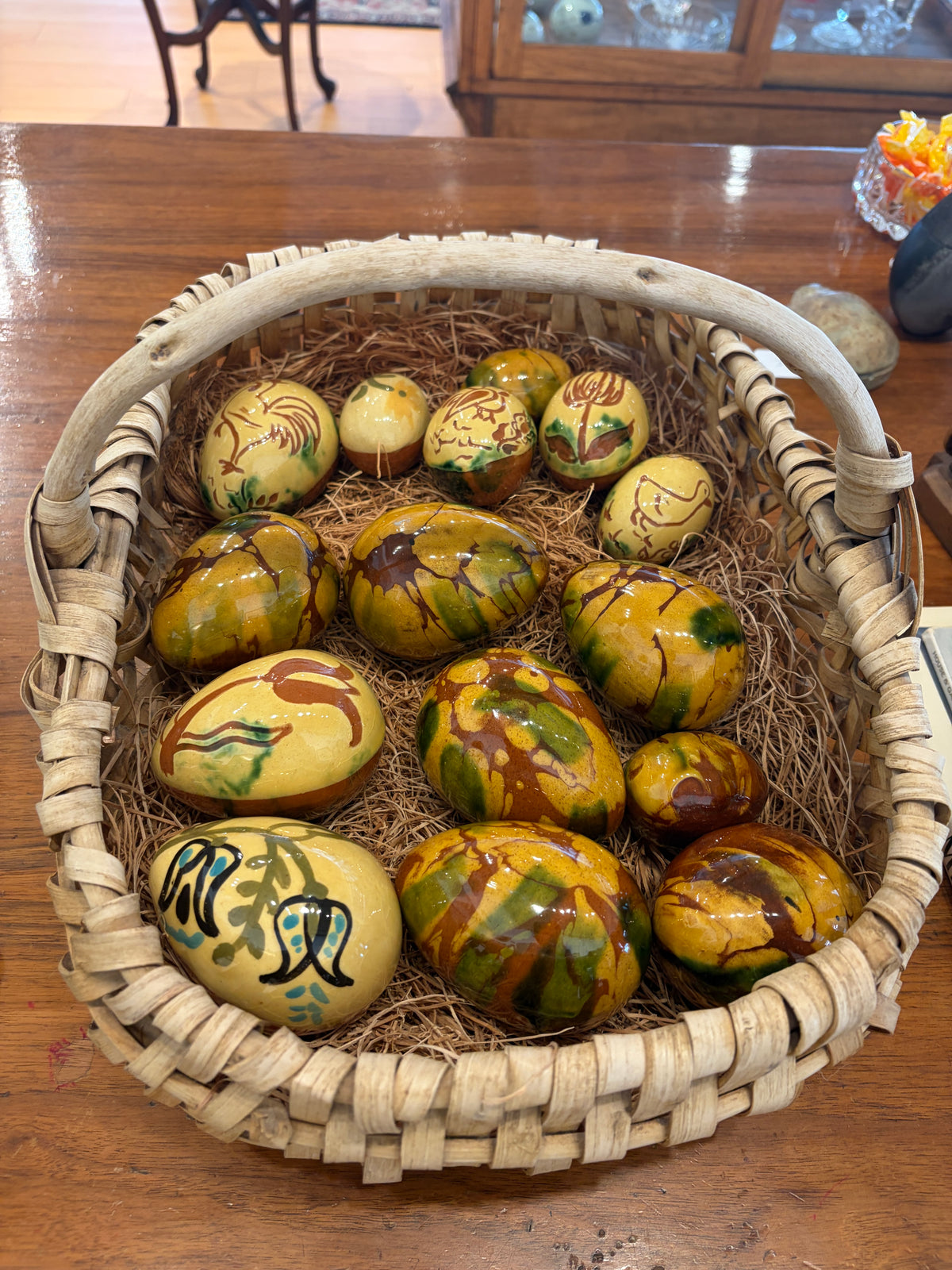 Lester Breininger Jr. Pennsylvania Redware Pottery Eggs
